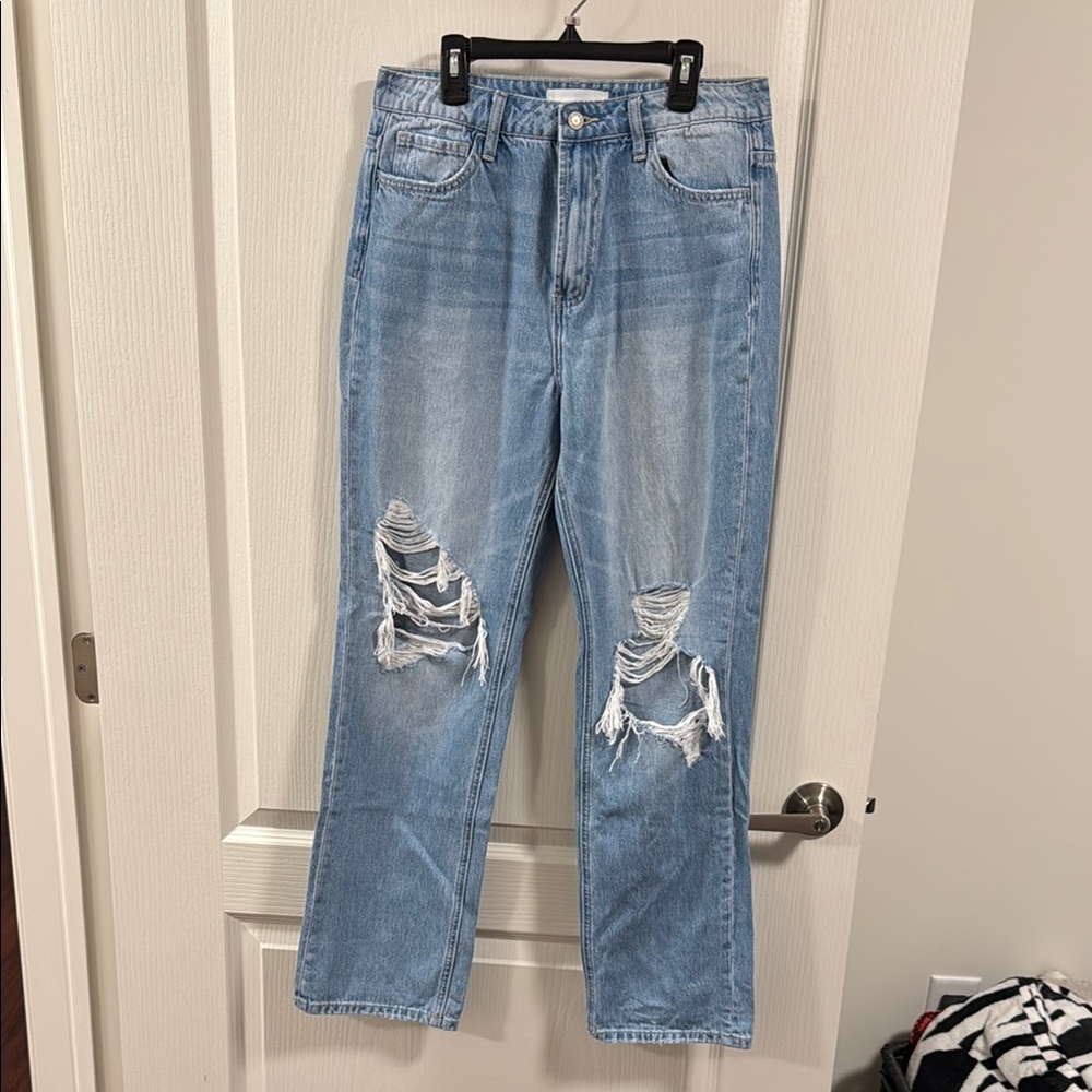 Distressed Blue Jeans